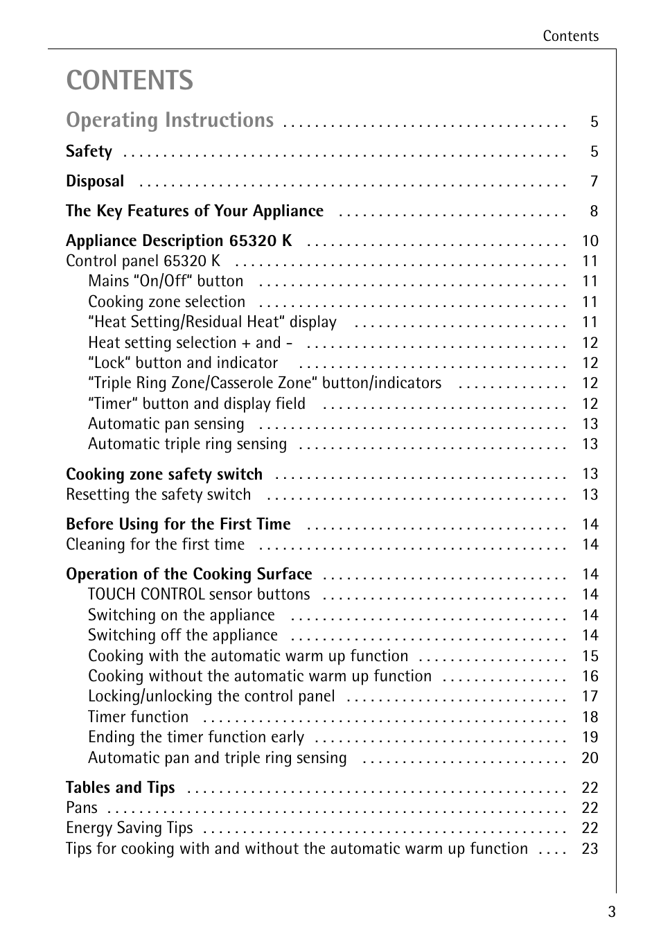 Electrolux 65320 K User Manual | Page 3 / 40