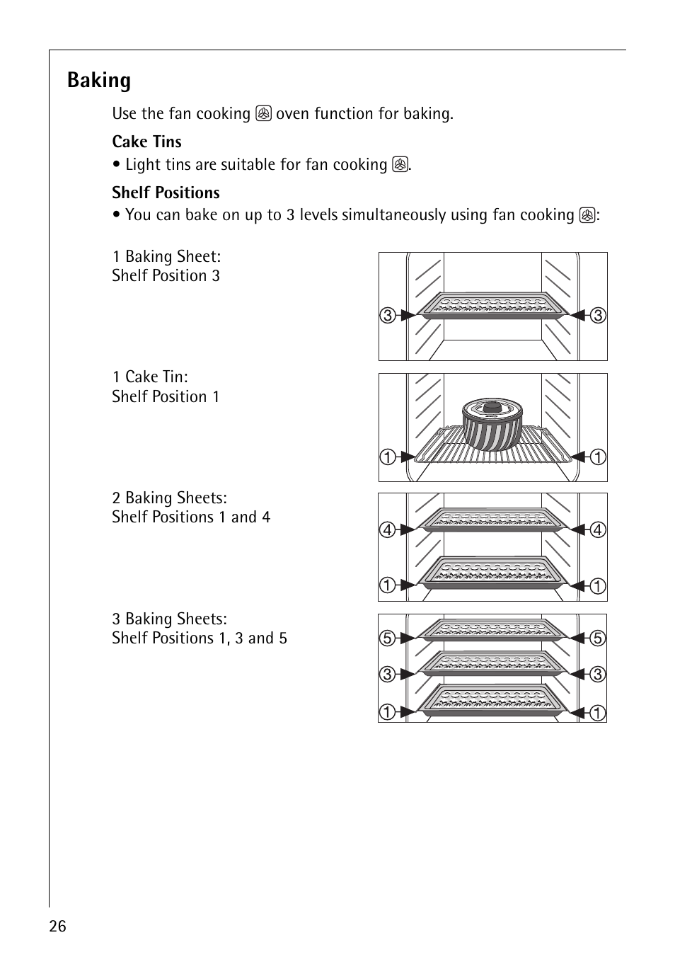 Baking | Electrolux E2190-1 User Manual | Page 26 / 60