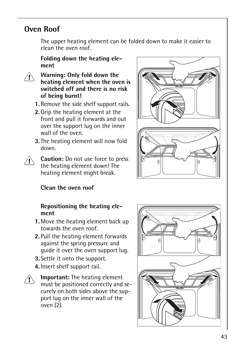 Oven roof | Electrolux E2190-1 User Manual | Page 43 / 60