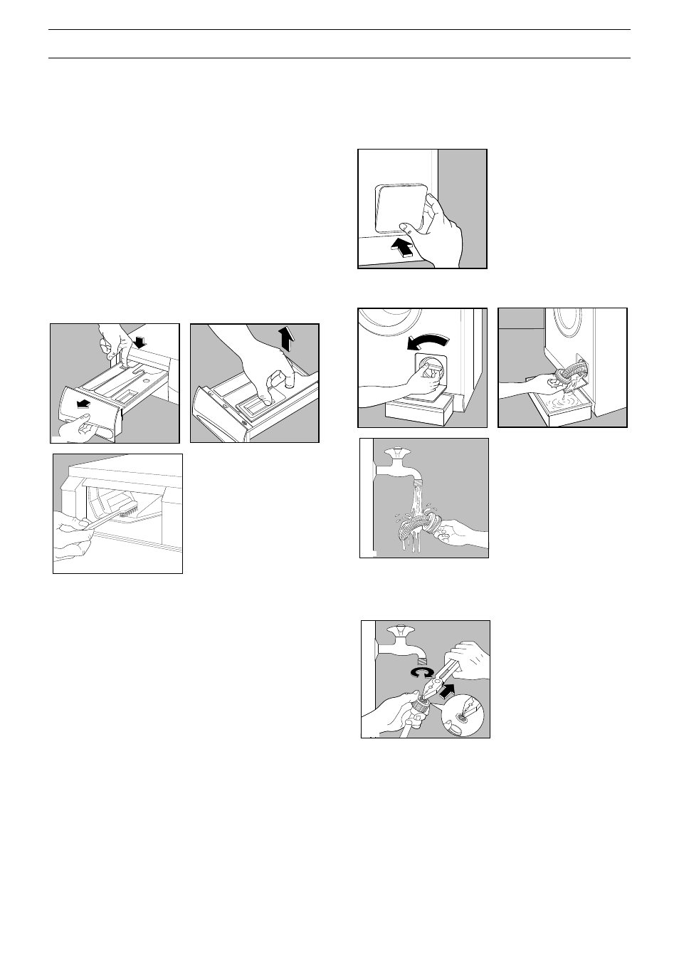 Maintenance, Bodywork, Detergent dispenser drawer | Drain filter, Water inlet filter | Electrolux I N F O EW 1262 W User Manual | Page 14 / 16