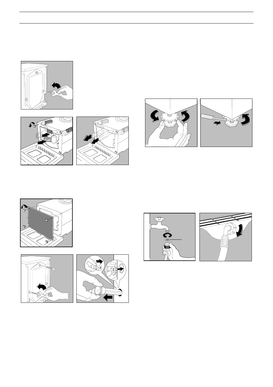 Installation, Transit devices, Positioning | Water inlet | Electrolux I N F O EW 1262 W User Manual | Page 4 / 16