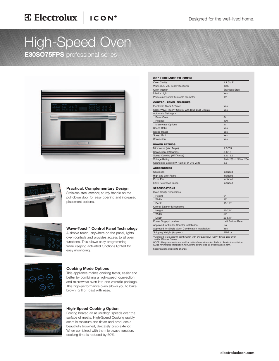 Electrolux E30SO75ESS User Manual | 4 pages