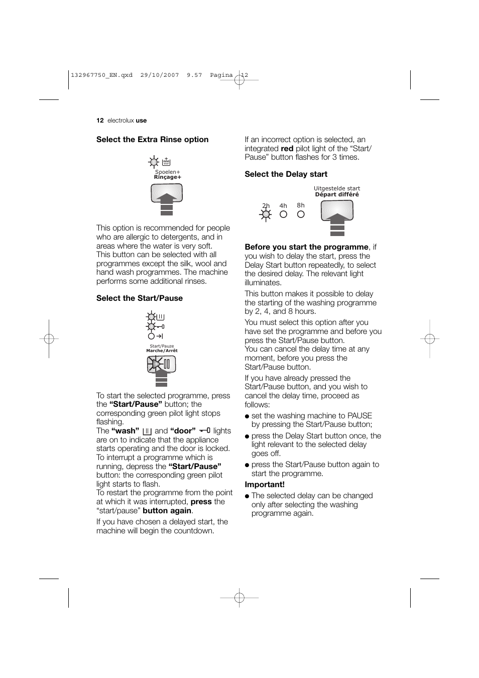 Electrolux EWF 14170 W User Manual | Page 12 / 40