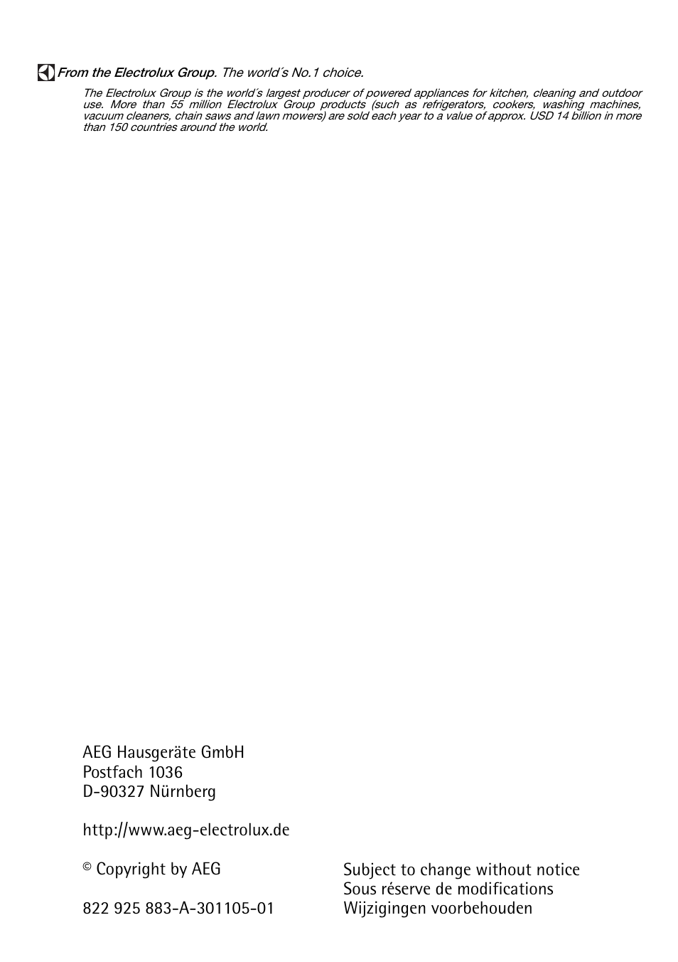 Electrolux 66301K-MN User Manual | Page 32 / 32