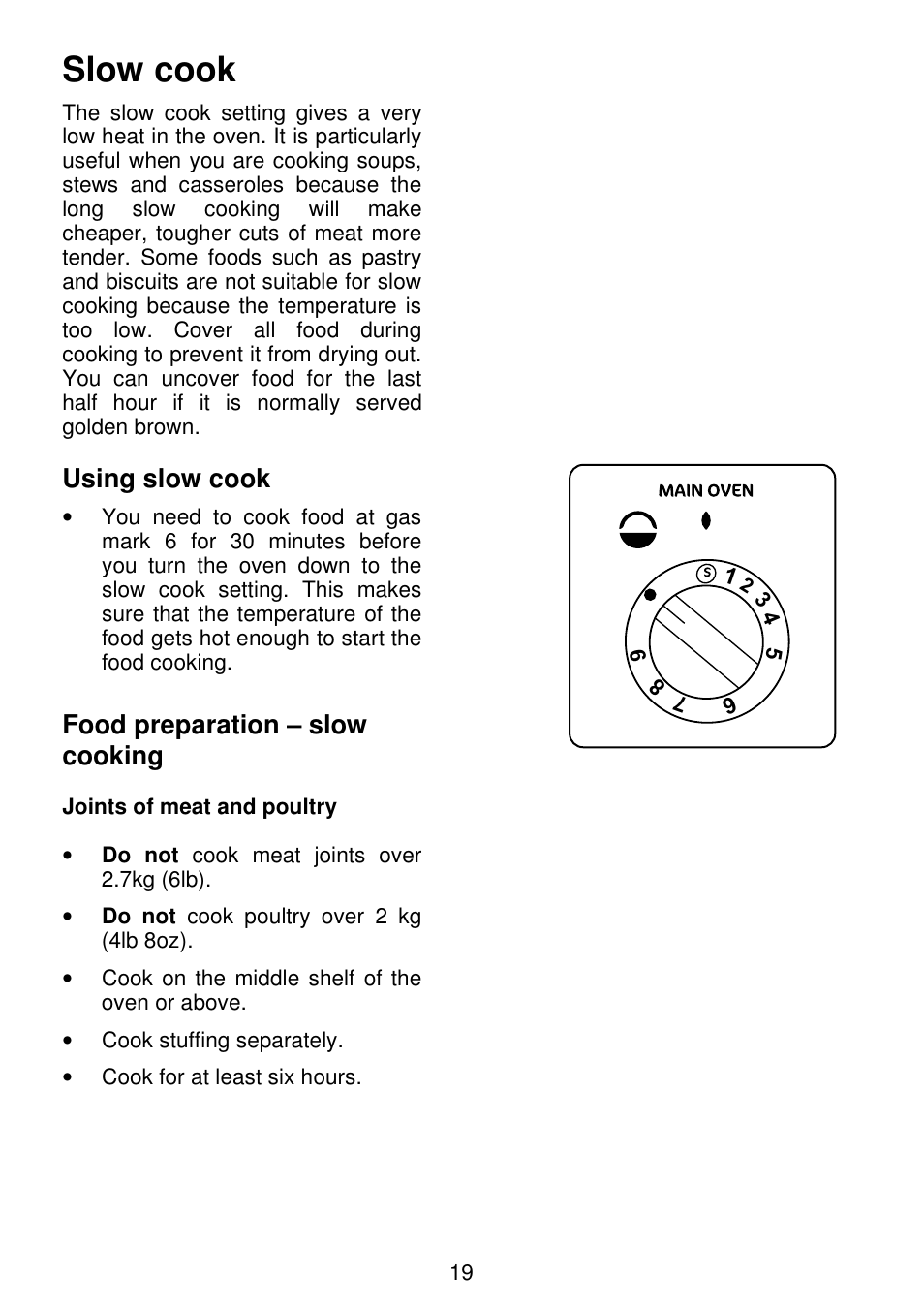 Slow cook, Using slow cook, Food preparation – slow cooking | Electrolux SG306 User Manual | Page 19 / 36