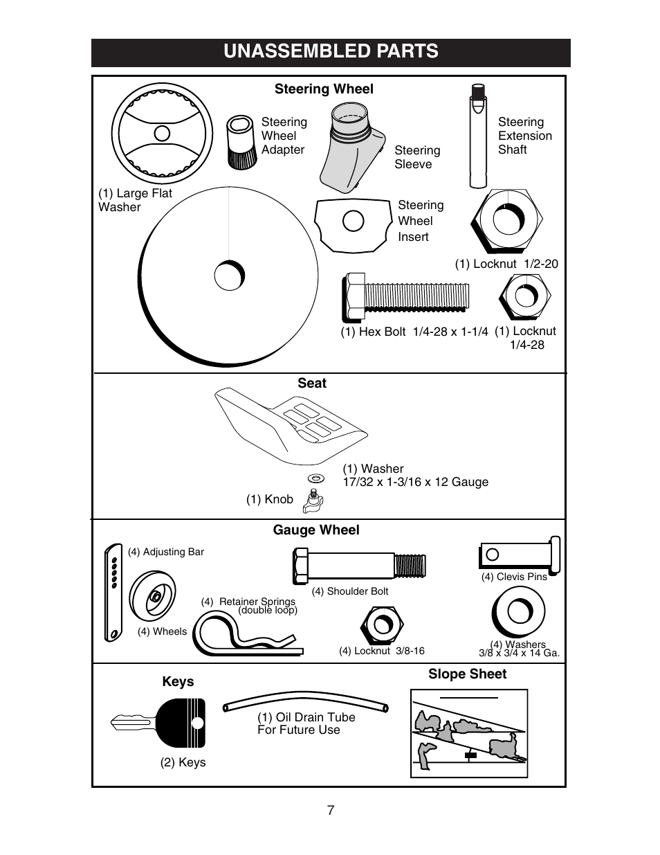 Unassembled parts | Electrolux AG22H42STA User Manual | Page 7 / 32