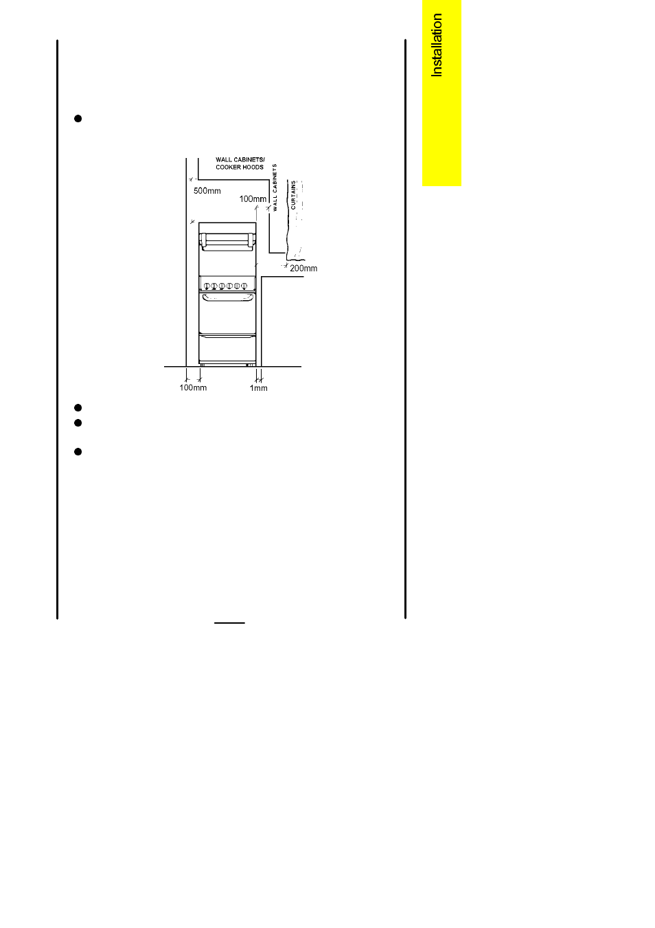 Cooker dimensions | Electrolux 311330813 User Manual | Page 25 / 39