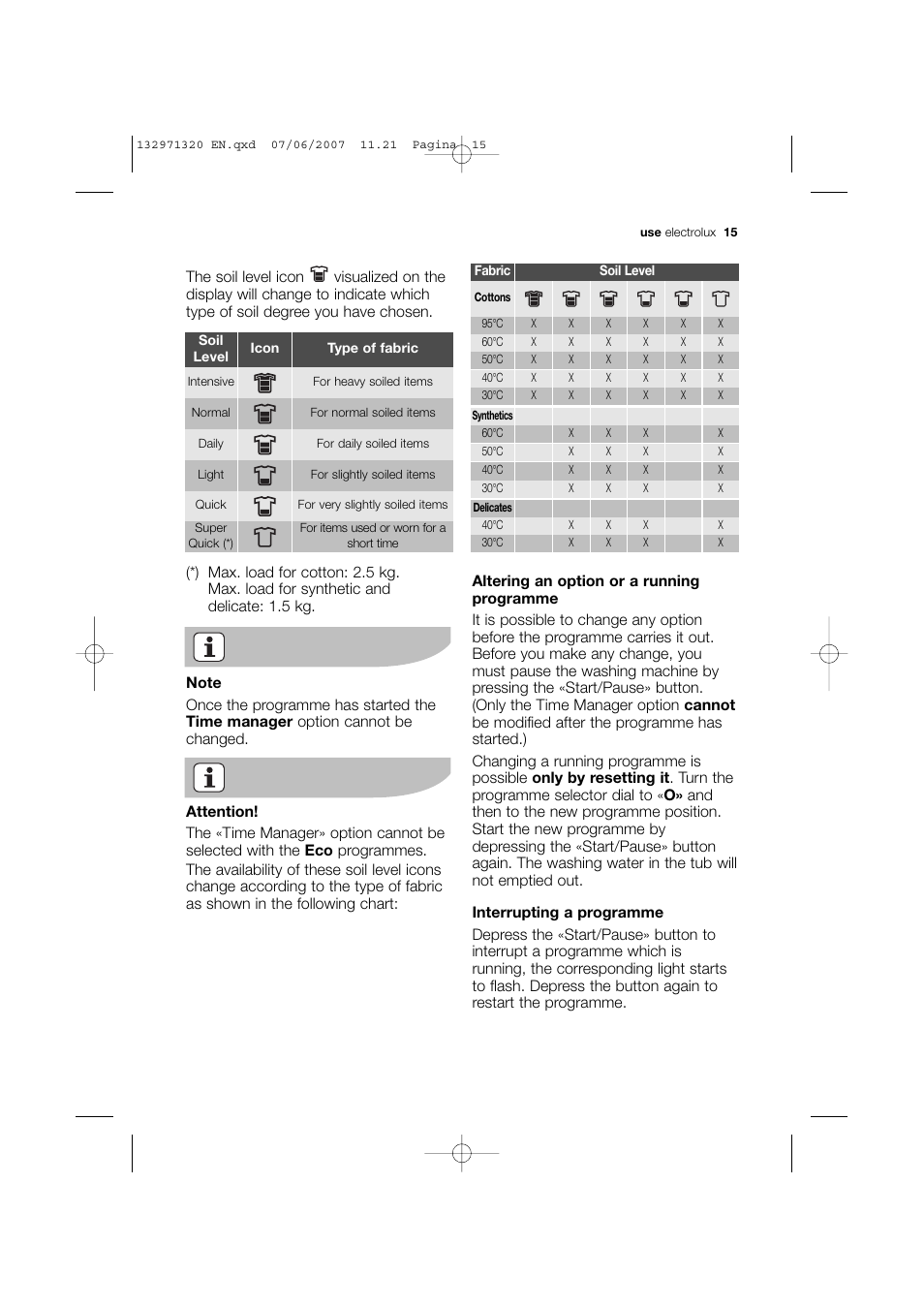 Electrolux EWG 12440 W User Manual | Page 15 / 48