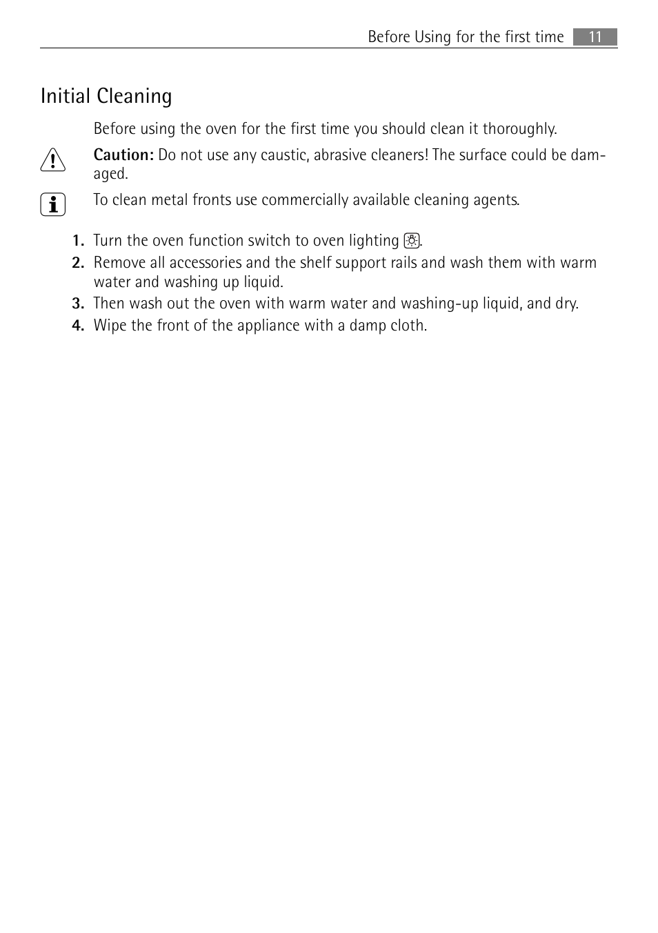 Initial cleaning | Electrolux B3150-5 User Manual | Page 11 / 56