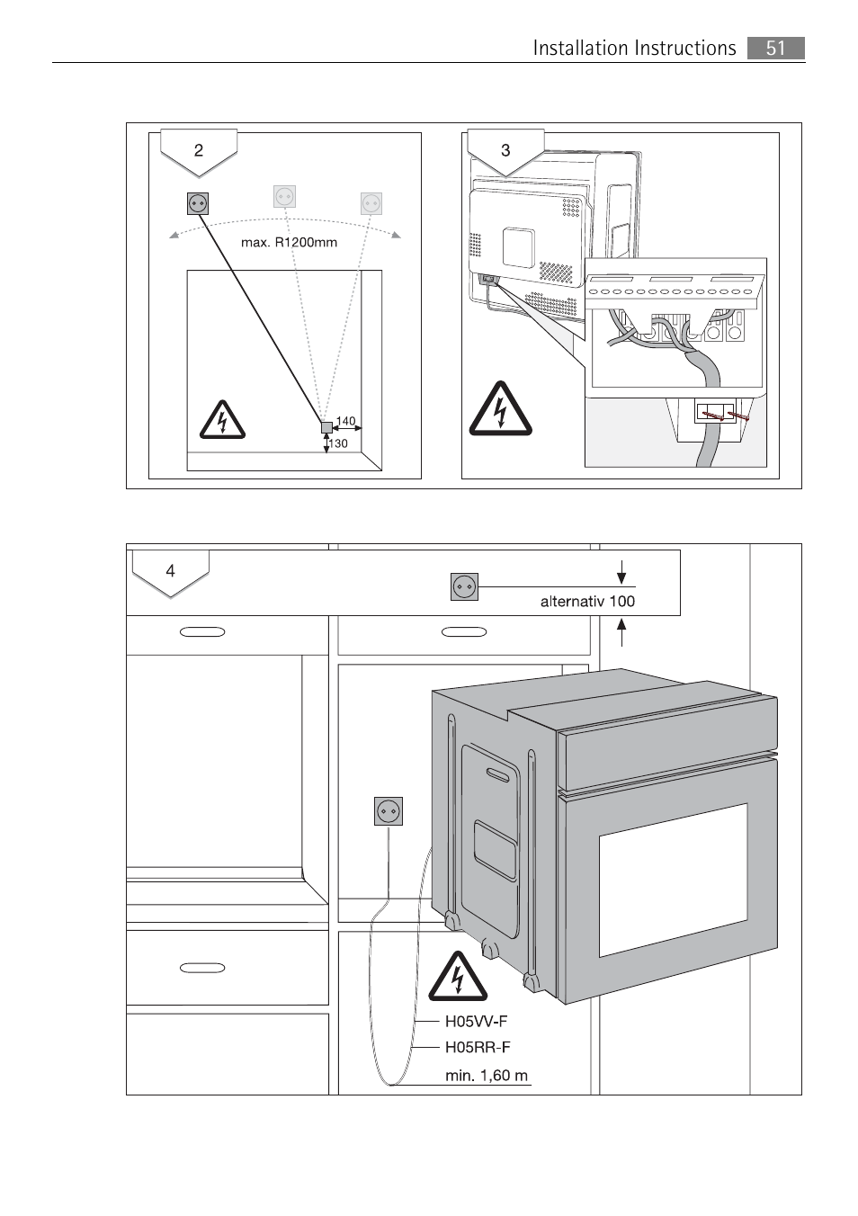 51 installation instructions | Electrolux B3150-5 User Manual | Page 51 / 56