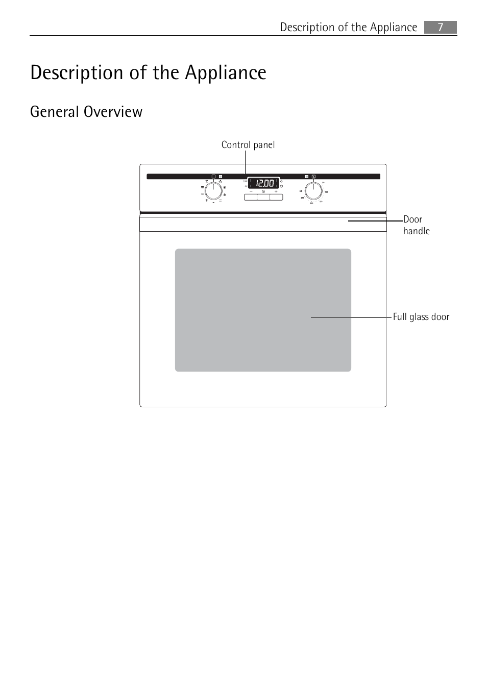 Description of the appliance, General overview | Electrolux B3150-5 User Manual | Page 7 / 56