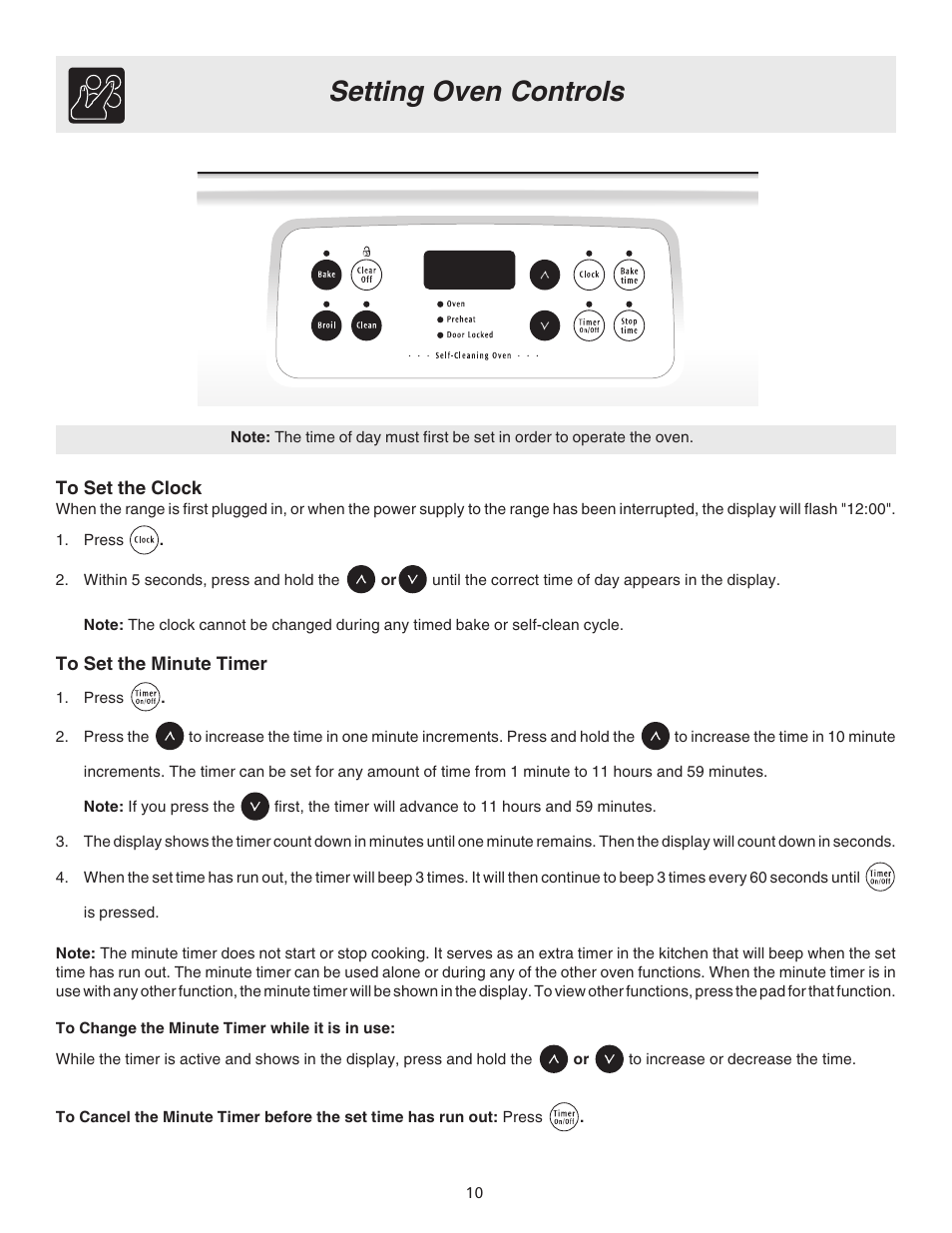 Setting oven controls | Electrolux ES200/300 User Manual | Page 10 / 24