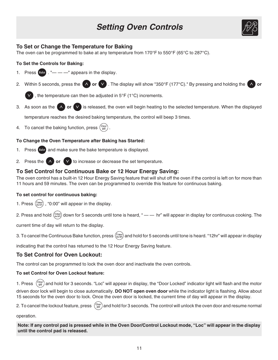 Setting oven controls | Electrolux ES200/300 User Manual | Page 11 / 24