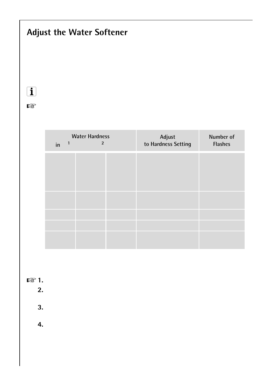 Adjust the water softener | Electrolux 50750 VI User Manual | Page 10 / 40