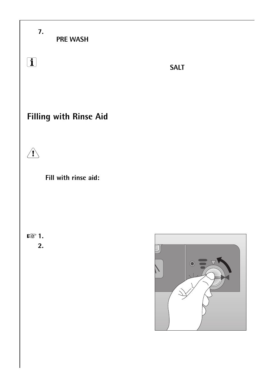 Filling with rinse aid | Electrolux 50750 VI User Manual | Page 12 / 40