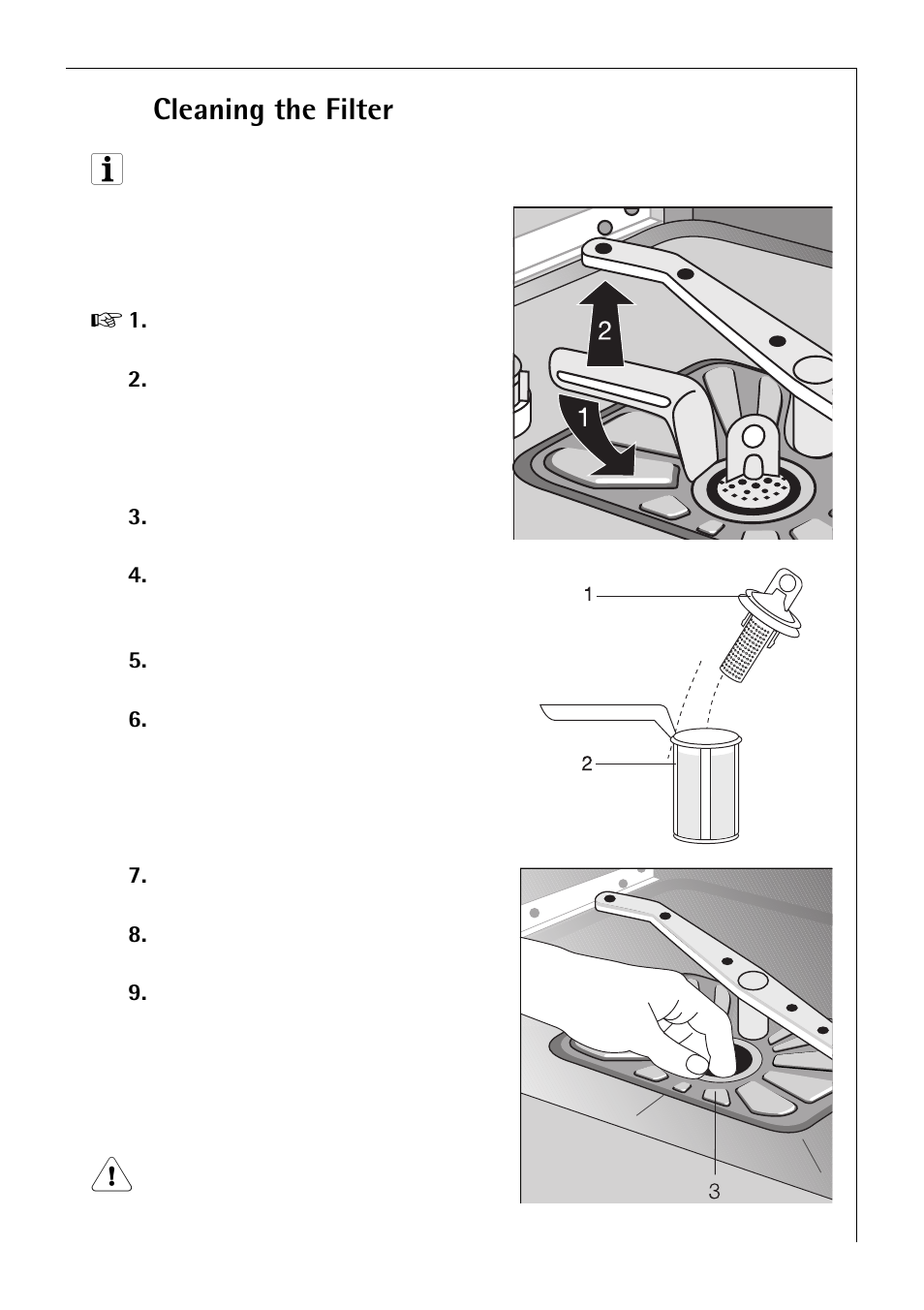 Cleaning the filter | Electrolux 50750 VI User Manual | Page 25 / 40