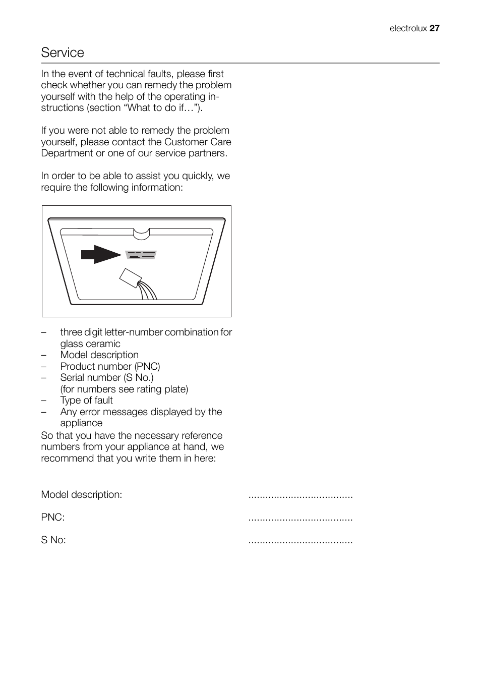 Service | Electrolux EHD 60150 IAU User Manual | Page 27 / 28