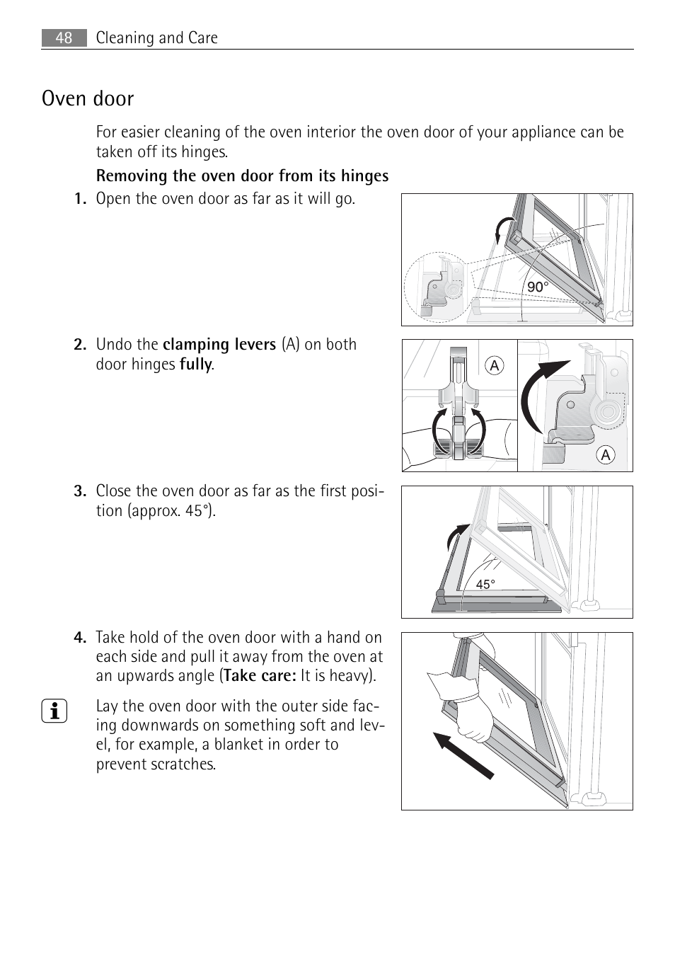 Oven door | Electrolux E43012-5 User Manual | Page 48 / 64