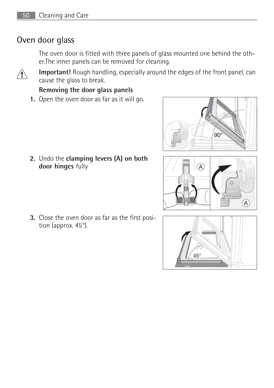 Oven door glass | Electrolux E43012-5 User Manual | Page 50 / 64