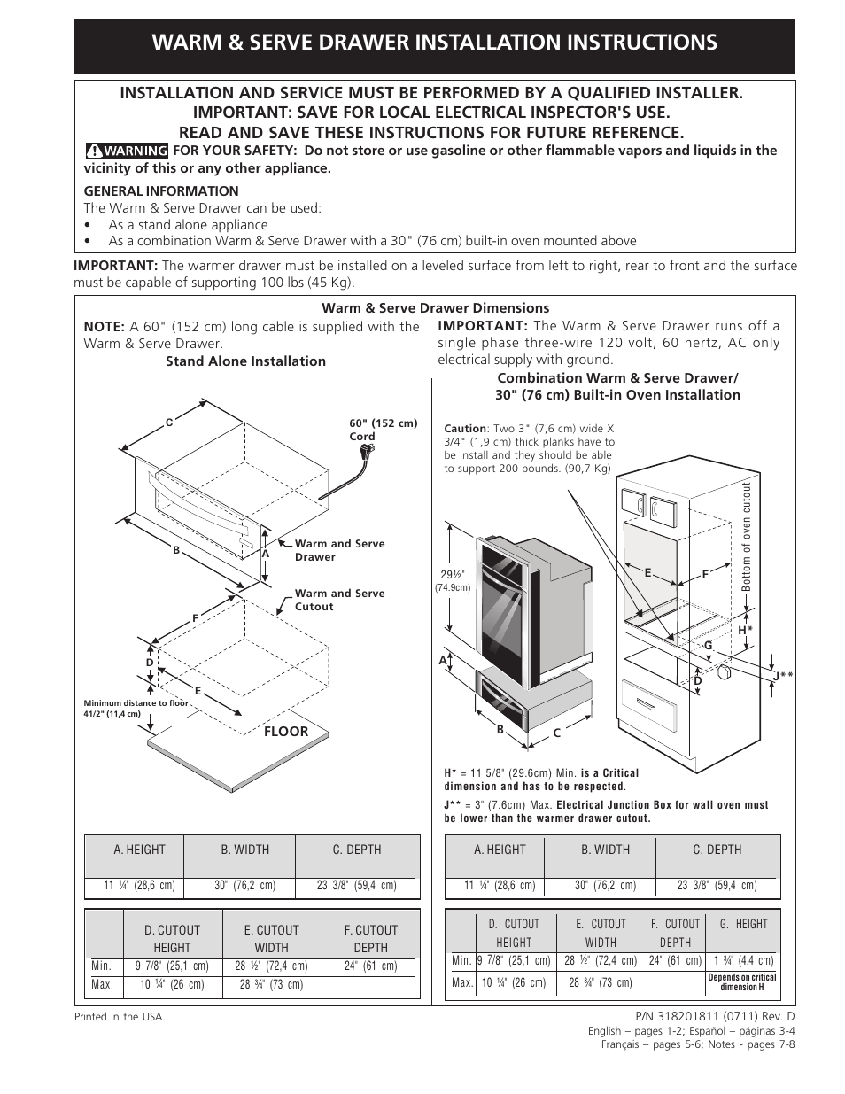 Electrolux 318201811 User Manual | 8 pages