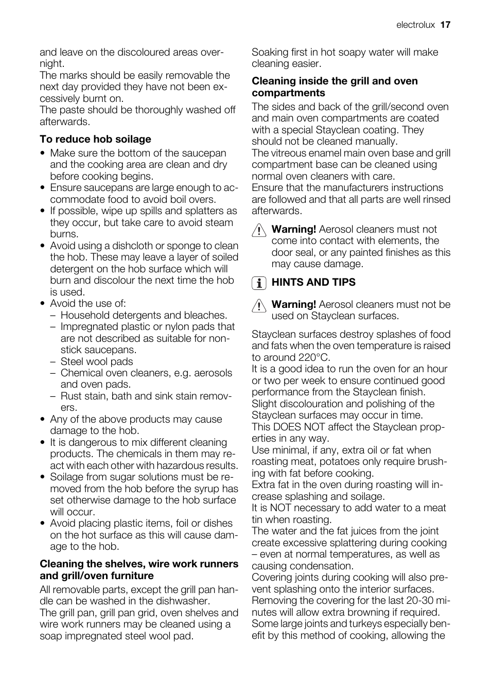 Electrolux EKC5544 User Manual | Page 17 / 28