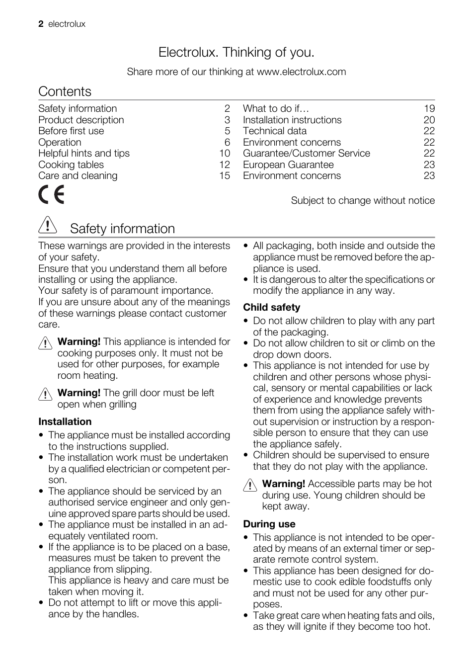 Electrolux EKC5544 User Manual | Page 2 / 28