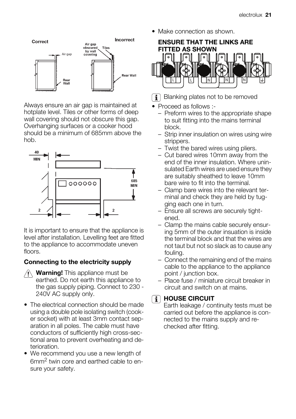 Electrolux EKC5544 User Manual | Page 21 / 28