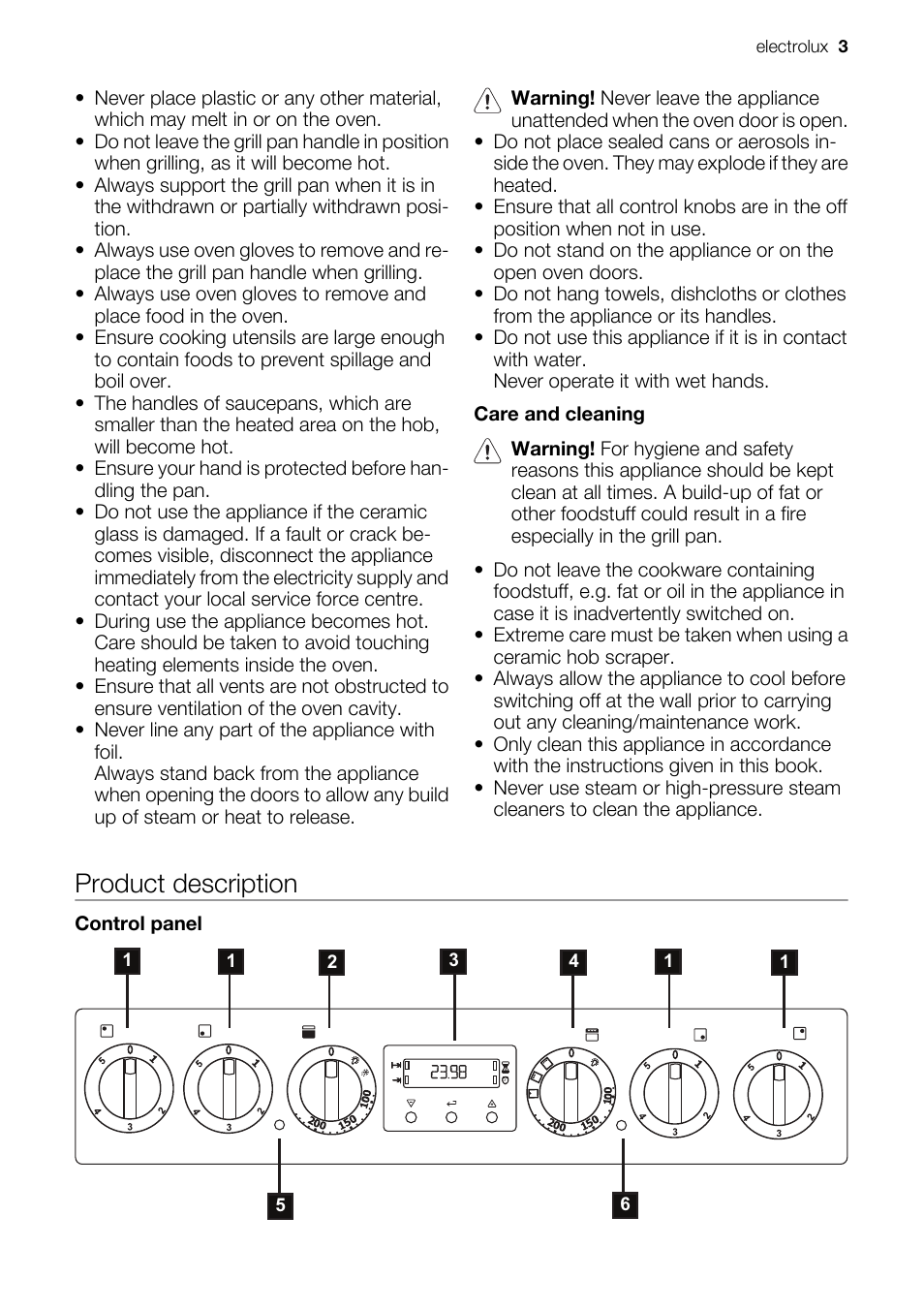 Product description | Electrolux EKC5544 User Manual | Page 3 / 28