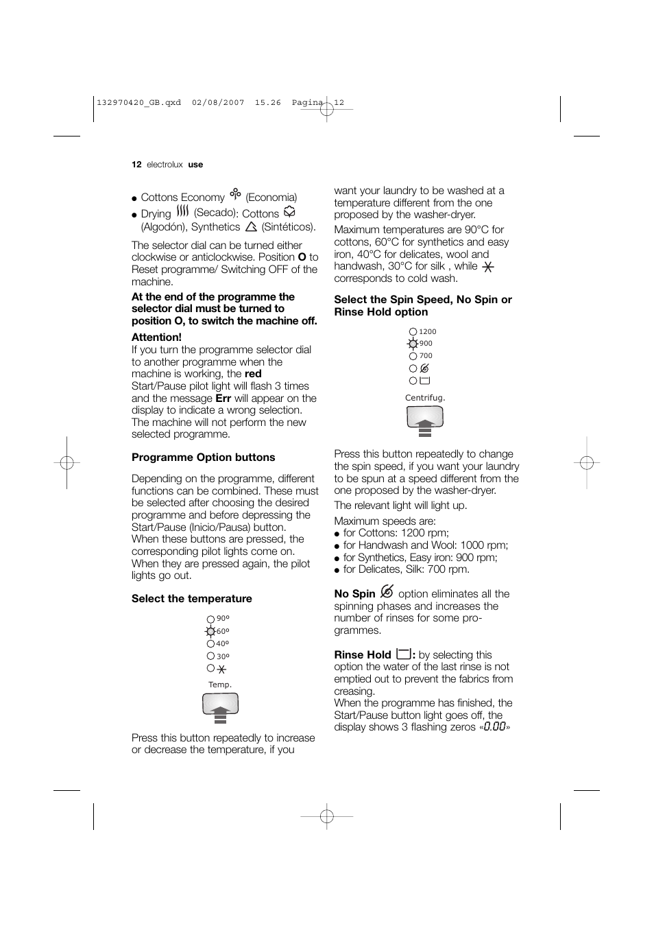 Electrolux EWW 12480 W User Manual | Page 12 / 96