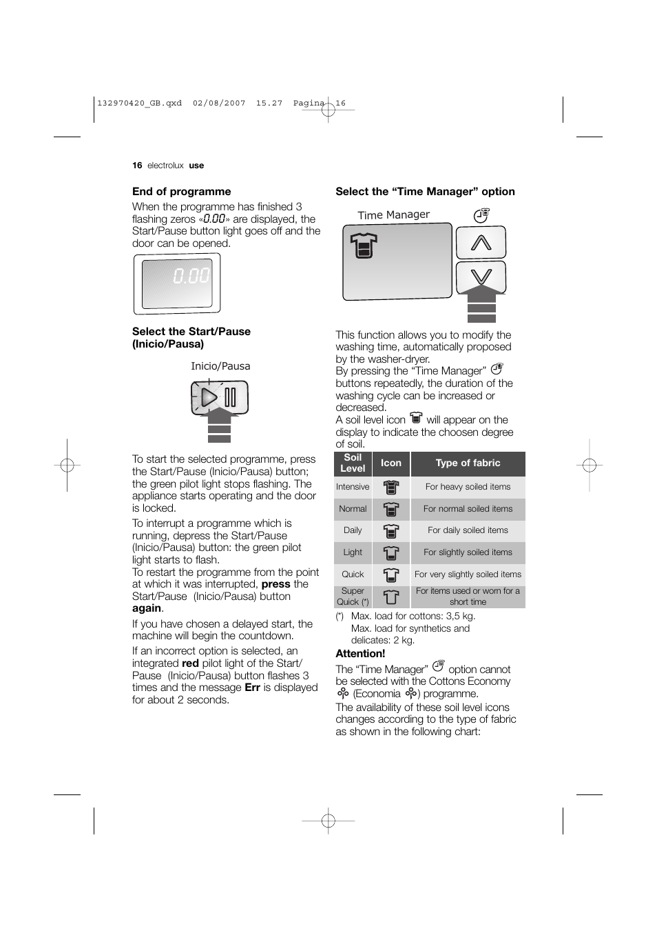 Electrolux EWW 12480 W User Manual | Page 16 / 96