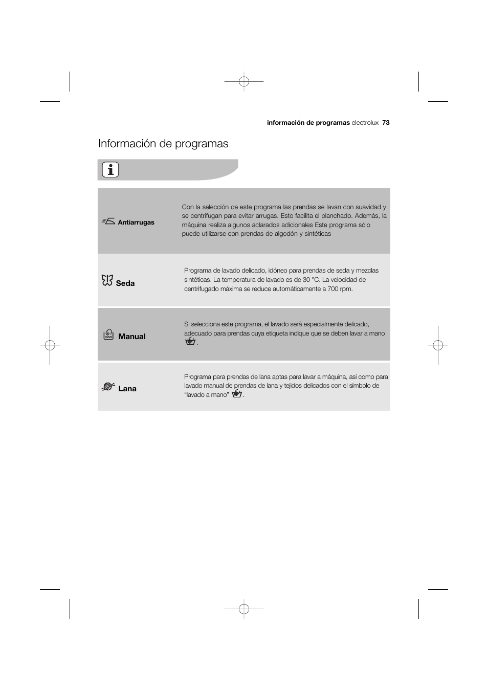 Información de programas | Electrolux EWW 12480 W User Manual | Page 73 / 96