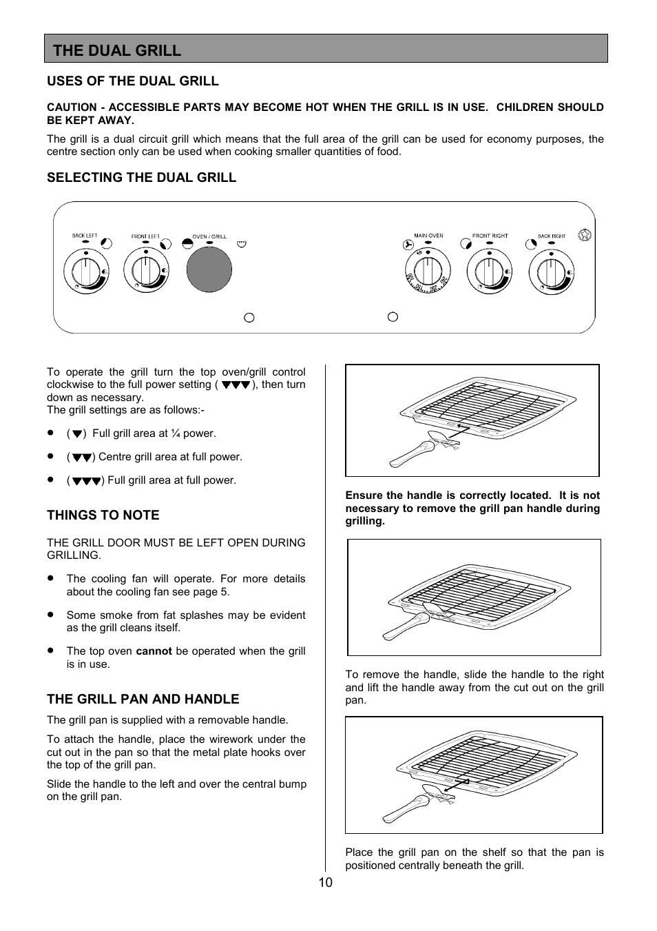 The dual grill | Electrolux CSM 559 User Manual | Page 10 / 36