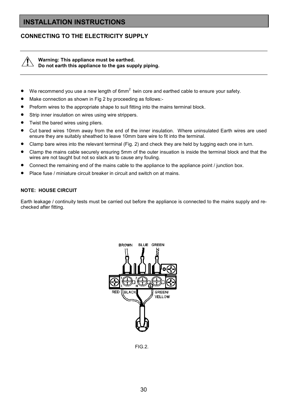 Installation instructions | Electrolux CSM 559 User Manual | Page 30 / 36