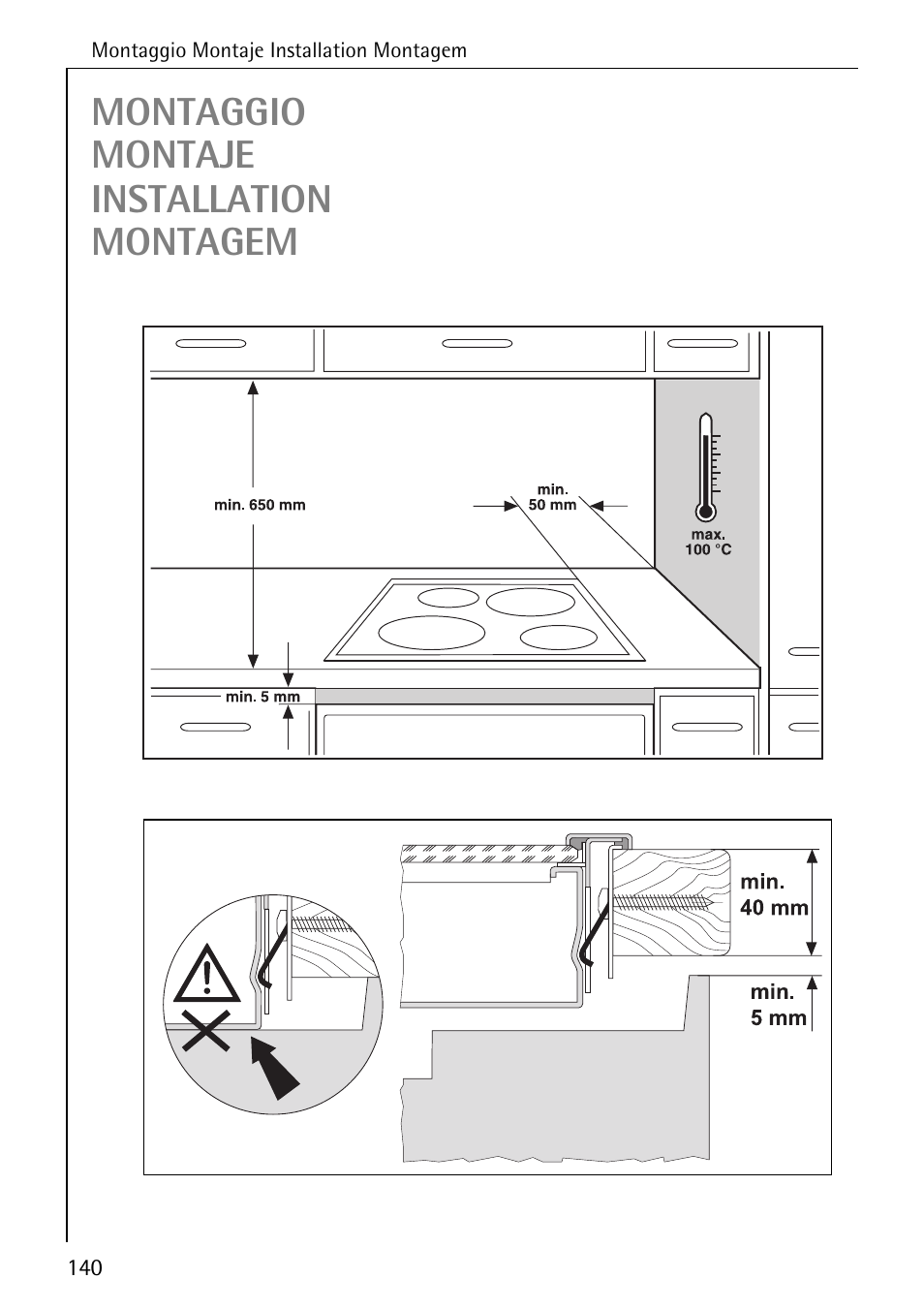 Montaggio montaje installation montagem | Electrolux C68000K User Manual | Page 36 / 38