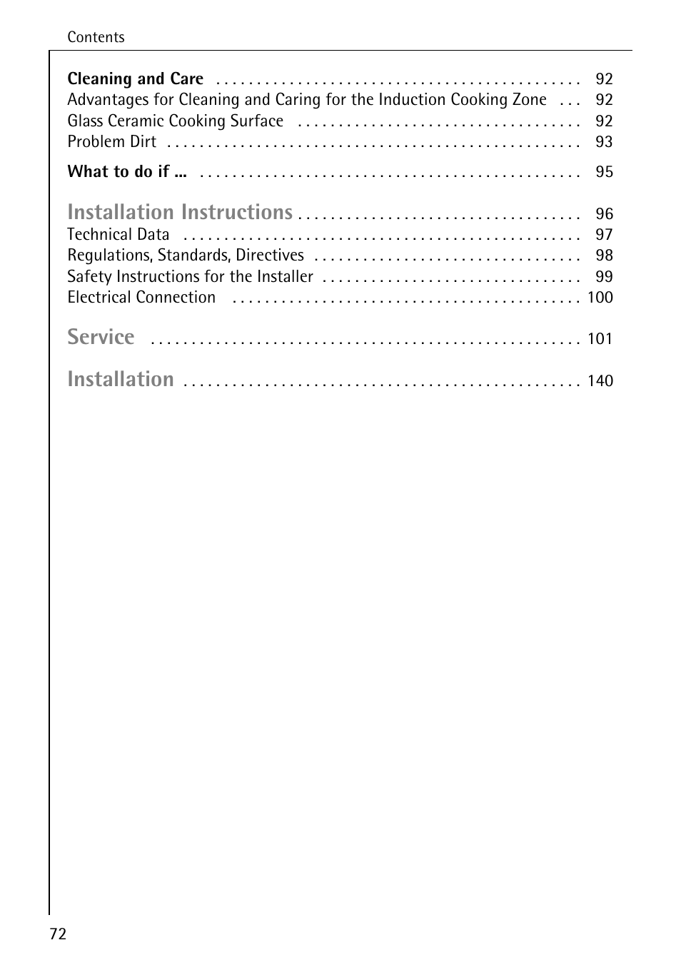 Installation instructions, Service, Installation | Electrolux C68000K User Manual | Page 4 / 38