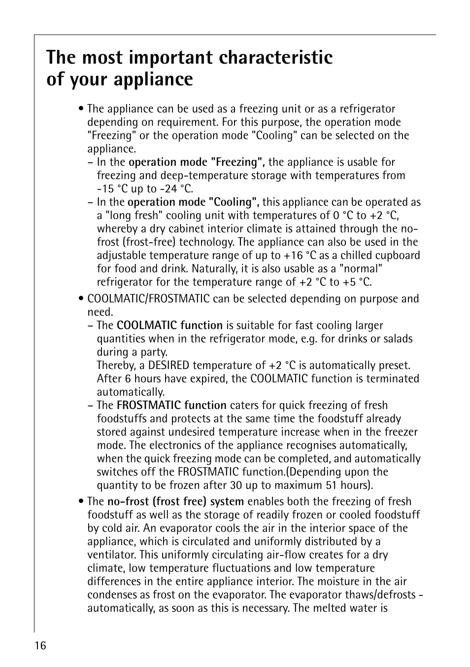 Electrolux ARCTIS No-frost (frost free) User Manual | Page 16 / 40
