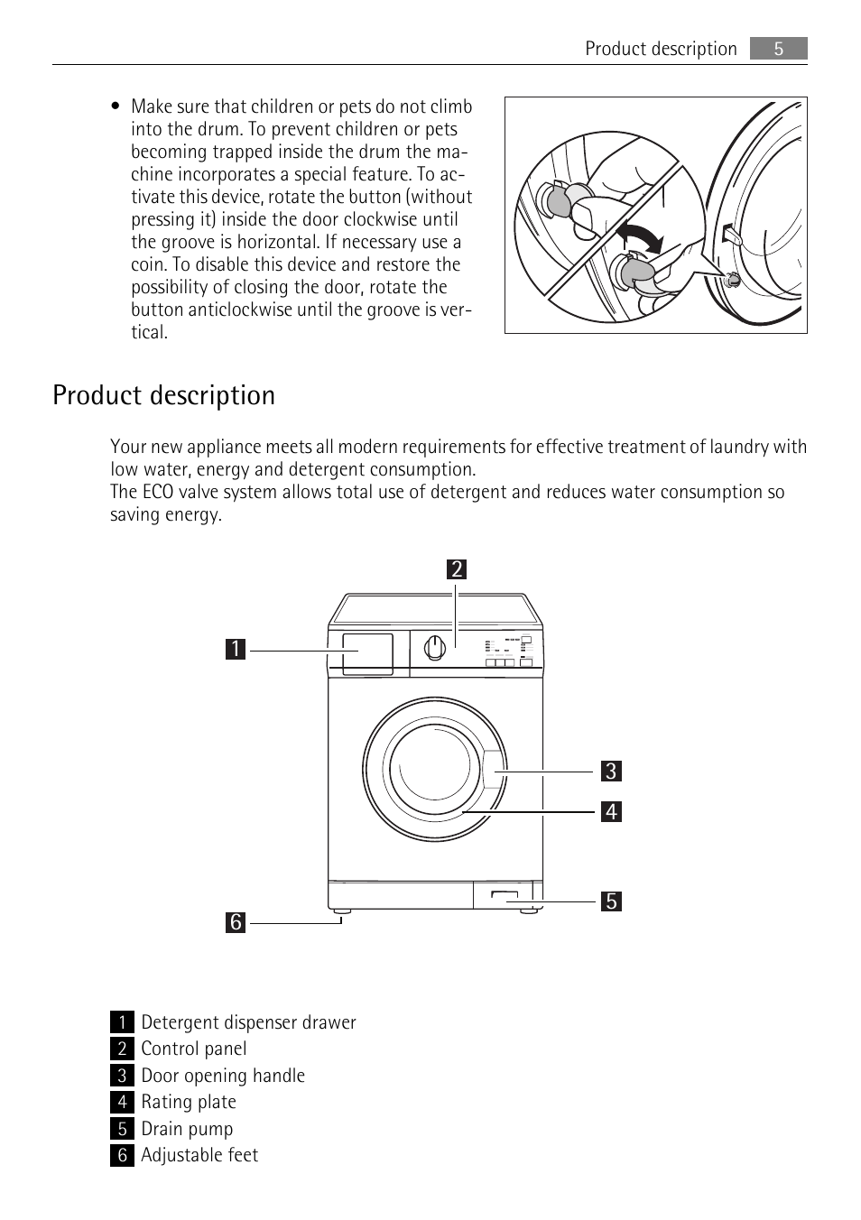 Product description | Electrolux L 56840 User Manual | Page 5 / 36