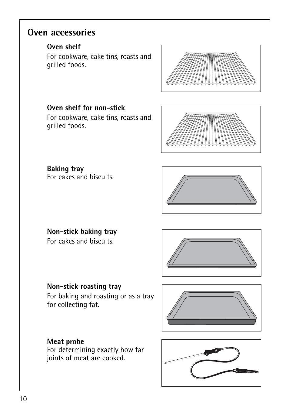 Oven accessories | Electrolux E5731-4 User Manual | Page 10 / 64