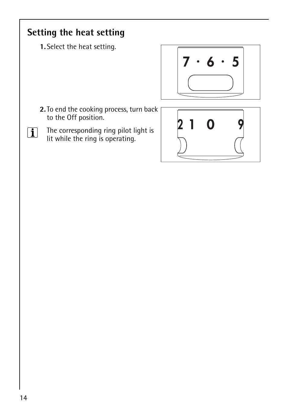 Setting the heat setting | Electrolux E5731-4 User Manual | Page 14 / 64