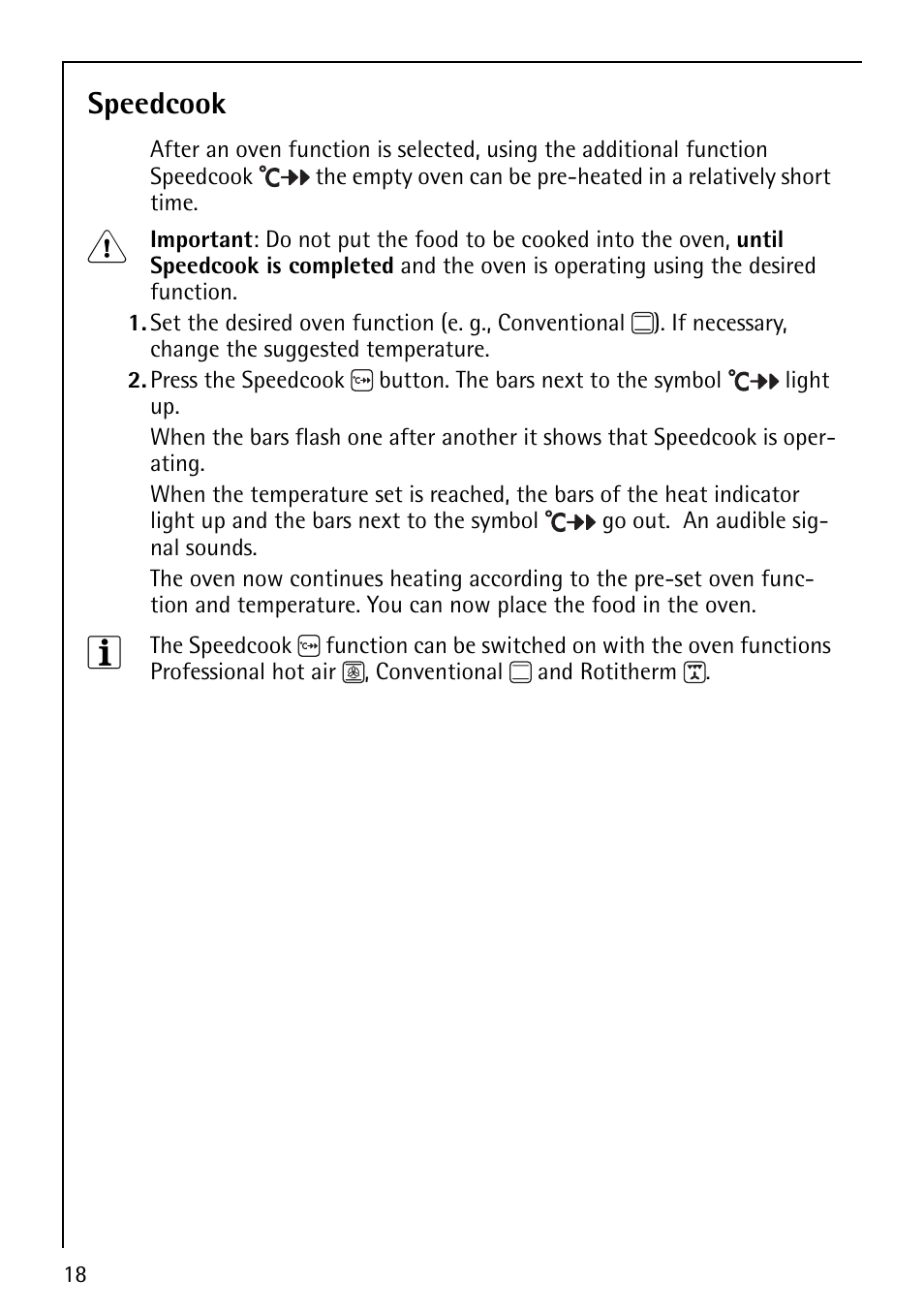 Speedcook | Electrolux E5731-4 User Manual | Page 18 / 64