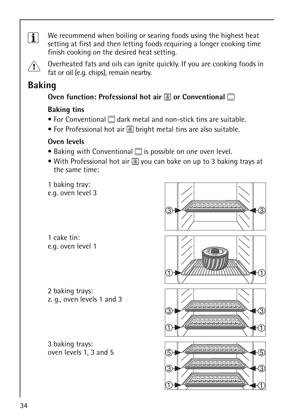 Baking | Electrolux E5731-4 User Manual | Page 34 / 64