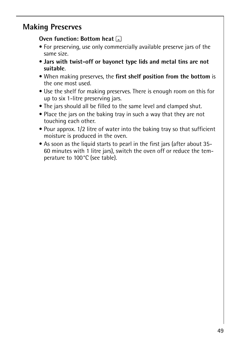 Making preserves | Electrolux E5731-4 User Manual | Page 49 / 64