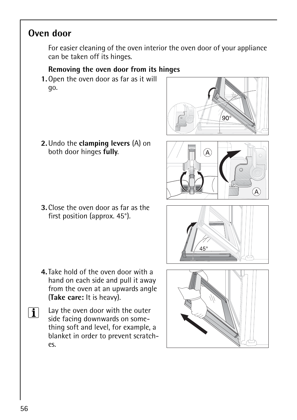 Oven door | Electrolux E5731-4 User Manual | Page 56 / 64