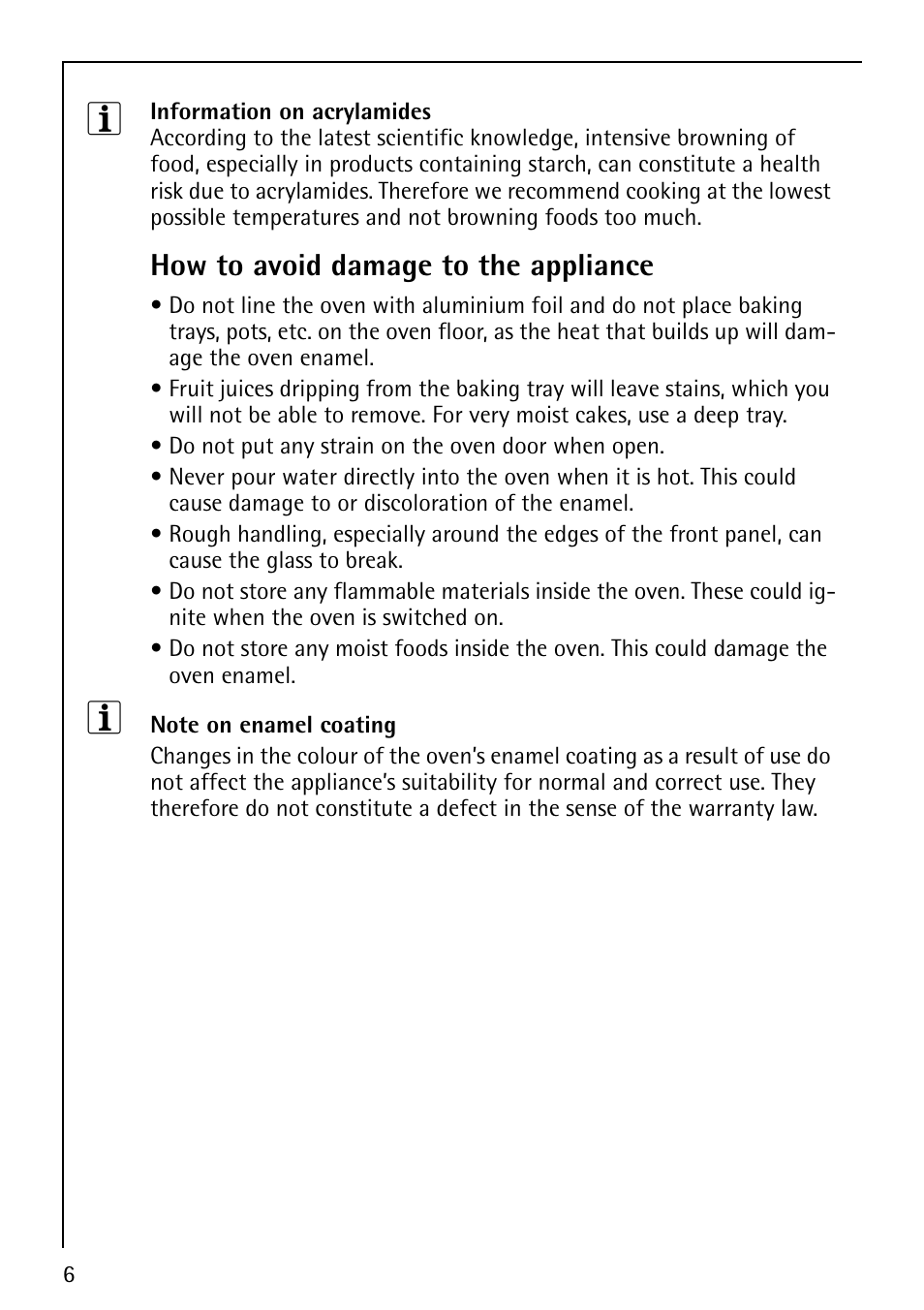 How to avoid damage to the appliance | Electrolux E5731-4 User Manual | Page 6 / 64