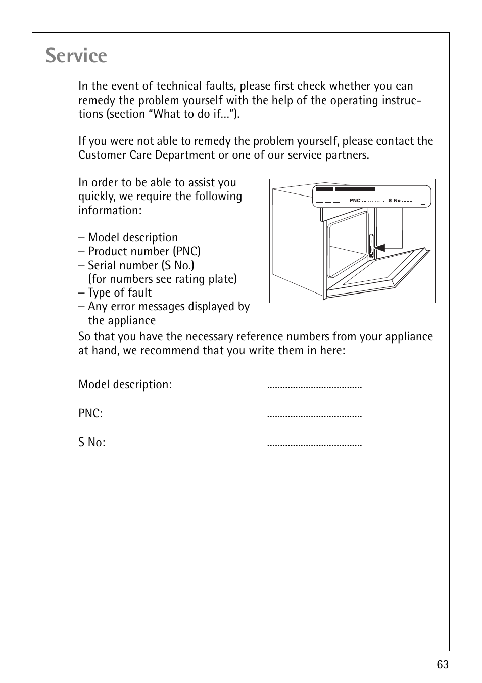 Service | Electrolux E5731-4 User Manual | Page 63 / 64