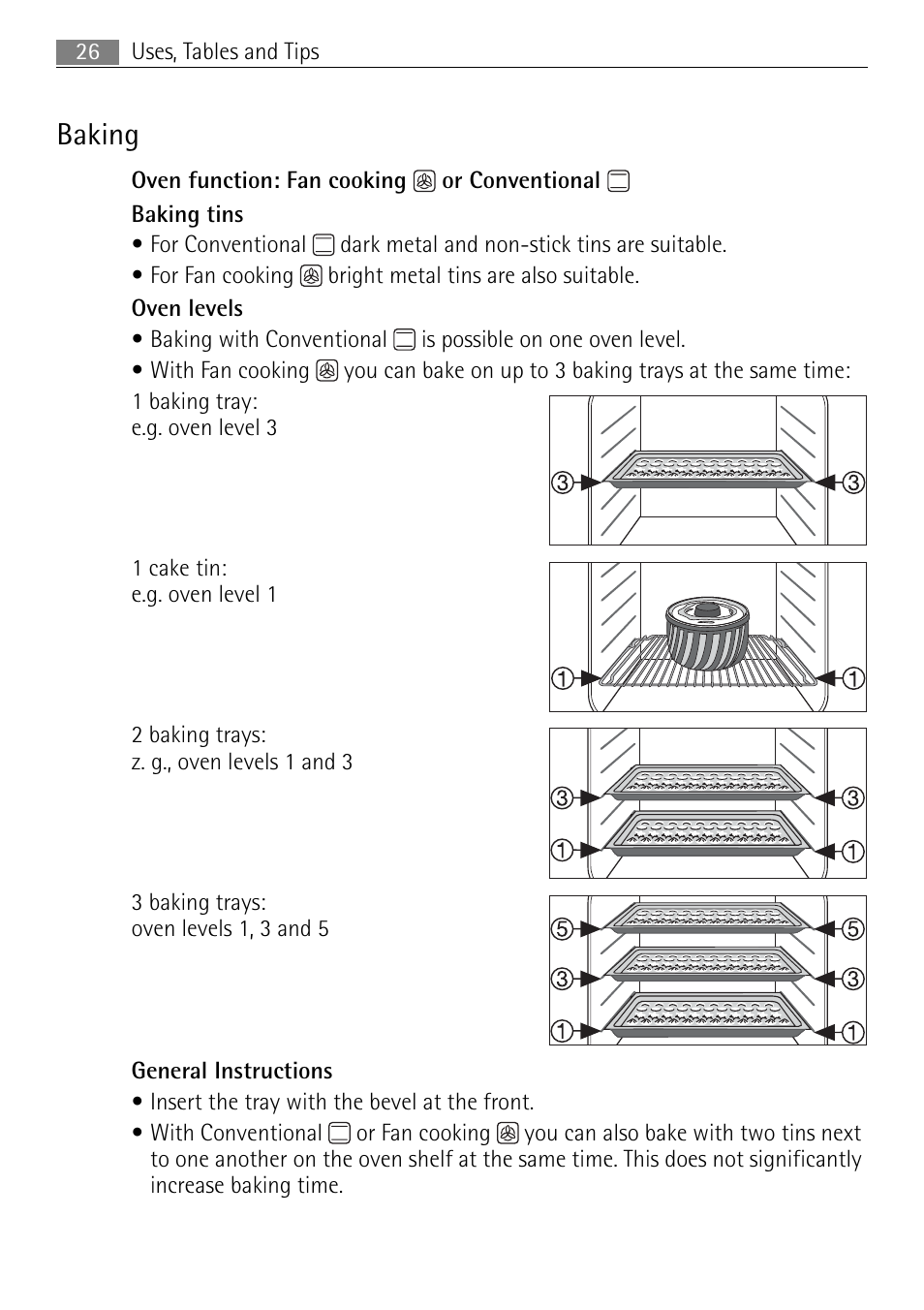 Baking | Electrolux 41016VI User Manual | Page 26 / 60