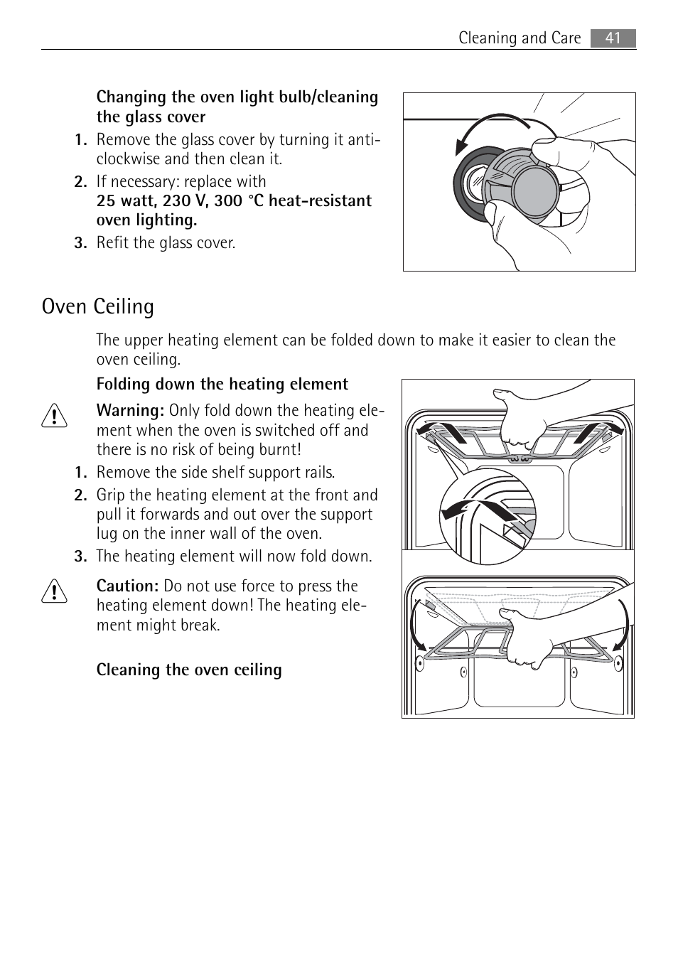 Oven ceiling | Electrolux 41016VI User Manual | Page 41 / 60