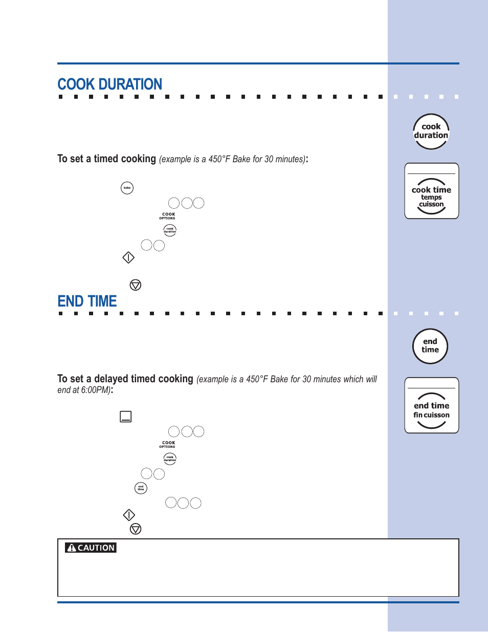 Cooking modes, Cook duration, End time | Electrolux E30EW85GSS User Manual | Page 17 / 44