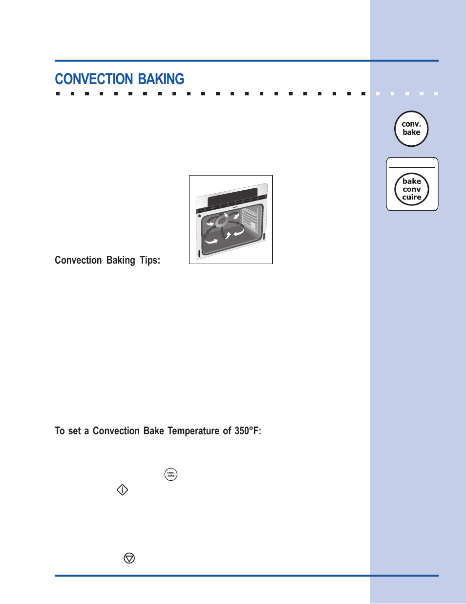 Cooking modes, Convection baking, Convection baking tips | Electrolux E30EW85GSS User Manual | Page 19 / 44