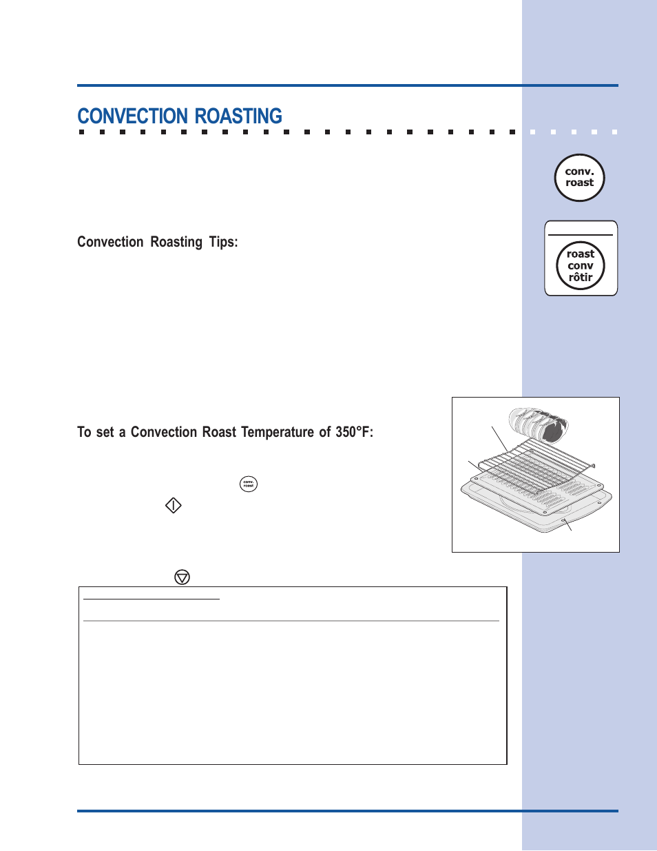 Cooking modes, Convection roasting, Convection roasting tips | Electrolux E30EW85GSS User Manual | Page 21 / 44